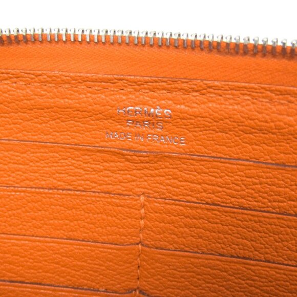HERMES Orange Leather Wallet - Picture 15 of 16